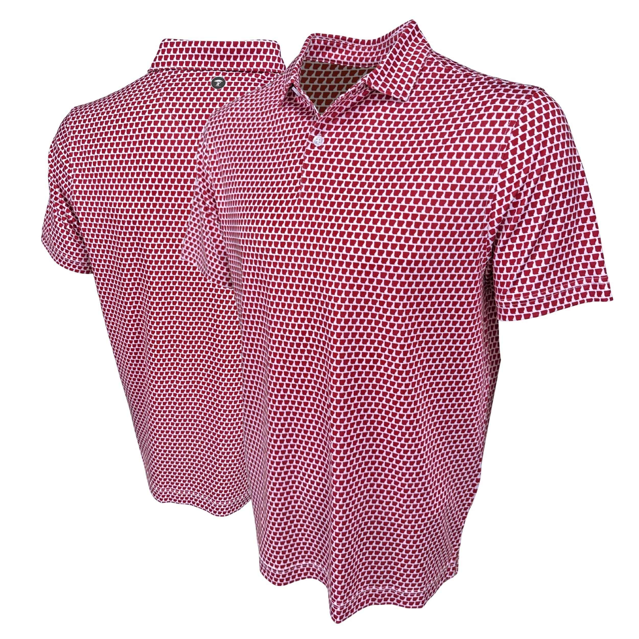 Arkansas Red Print Polo